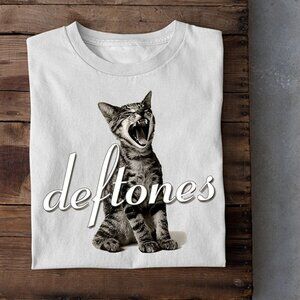 Deftones Cat T-Shirt Funny Rock Band Music Fan Graphic Tee 92
